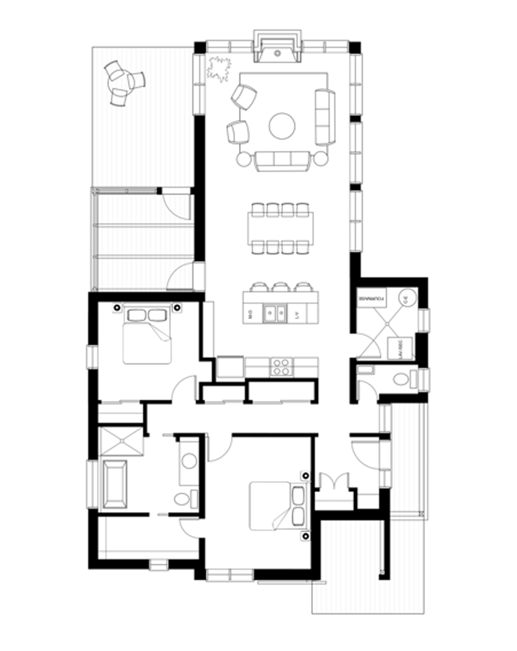 Moodboard con planimetria e palette colori di Jardin Alpine
